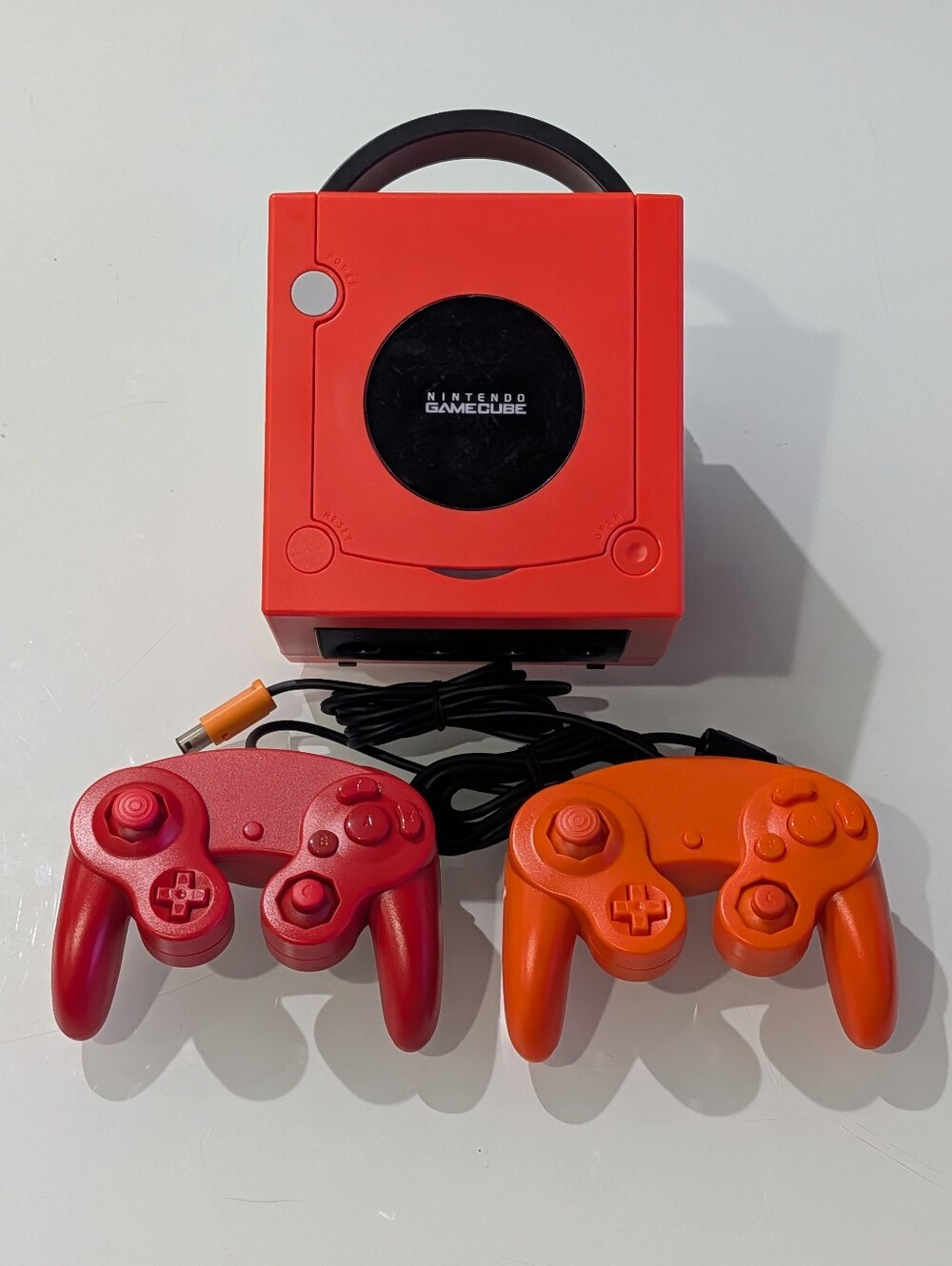 Warm Red Nintendo GameCube Console DOL-001 (USA) w/ OEM Red & Orange Controller